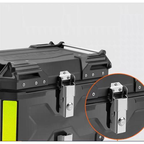 (UNLOCKED MAYBE MISSING KEYS) Motorcycle Tail Box 36L/45L Heavy-Duty Delivery Cargo Trunk with Waterproof Lid & Anti-Shock Base-Universal Rear Storage Case for Food Delivery, Courier, Riders, Black (36L)