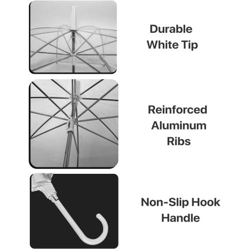 Color Clear Parquet Clear Bubble Umbrella with Windproof Dome - Transparent Umbrella for Adults