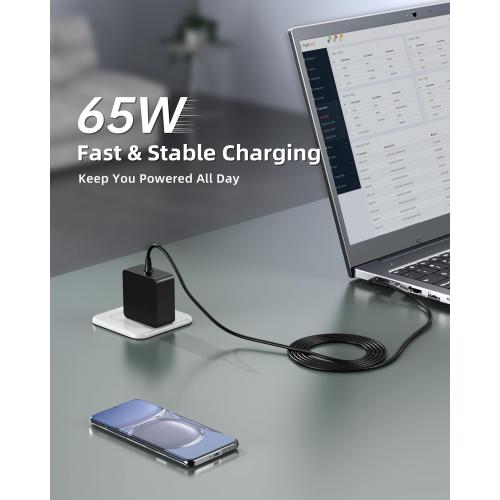 Superer Charger Fit for Lenovo Laptop, Ideapad 1 3 5, Slim 3 5 7, S340 S145 330 320 310, Flex 5 4 14 15, V14 V15 V17, Upgraded Version, Foldable Plug, Lengthened Power Cable, Charging Light, 65W 45W