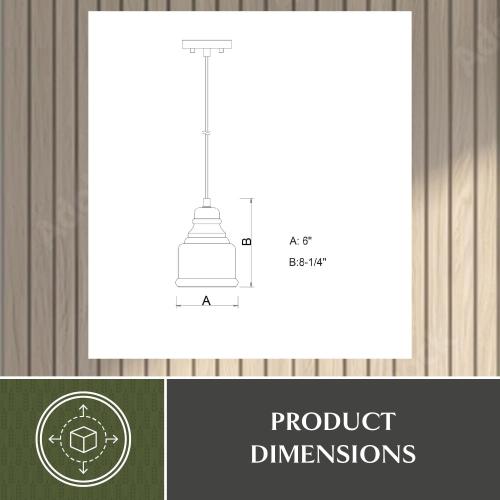 VAXCEL Millie Jar Mini Pendant for Kitchen Island, Farmhouse Ceiling Lighting, Oil Rubbed Bronze Finish, Smoke Blue Glass