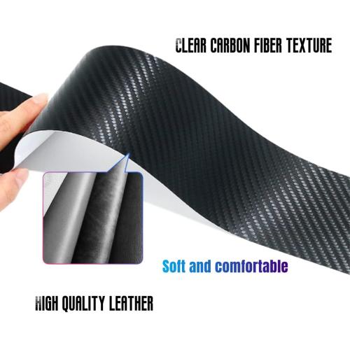 4PCS car Door sill Protector Stickers Carbon Fiber Texture Leather car Door sill Cover Compatible Elantra i20 i30 Tucson Venue Kona Sonata N line Accessories (Style 1)