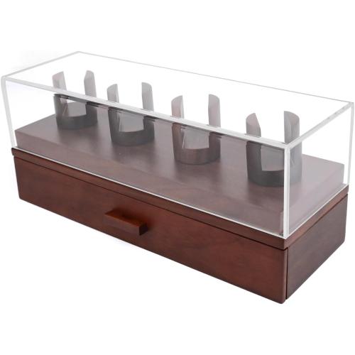 Luxury 4-Position Walnut Watch and Knife Display Box Jewelry Ring Bracelet Organizer Case Sunglasses Storage Holder B Easy to Use Well-Made
