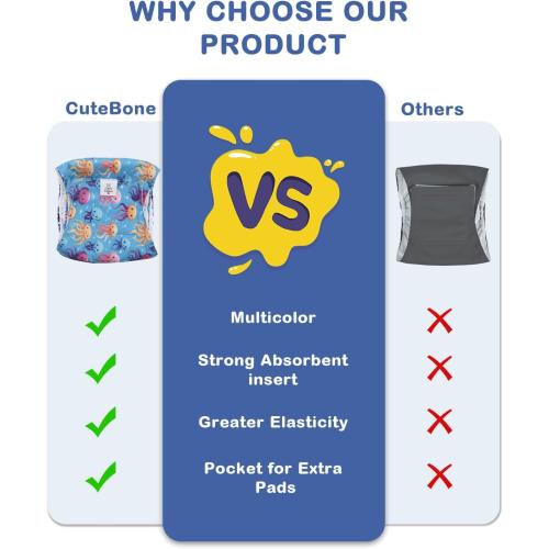 Pack of 4 CuteBone Dog Diapers Male 4 Pack Puppy Wraps Reusable Doggie Belly Bands for Male Dogs Small Medium Large FGG07M