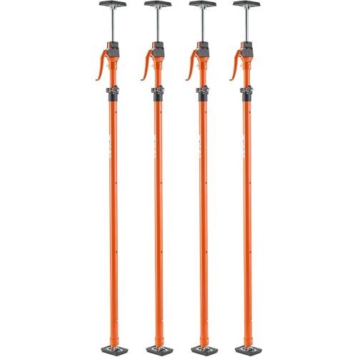 VEVOR Cabinet Jack Support Pole, 4-Pack, 49.2-114.6 Inch Steel Telescopic Quick Support Rod, Adjustable 3rd Hand System up to 198 lbs Capacity for Installing Cabinets, Lifting Drywall, Cargo Bars