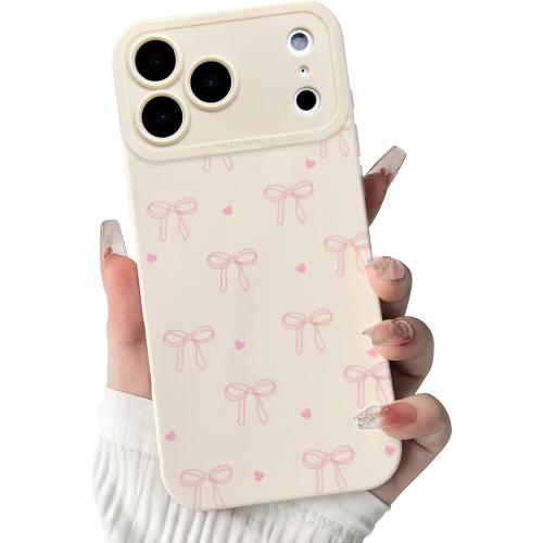 NITITOP Compatible for iPhone 17 Pro Max Case Cute Bow Knot - Pink