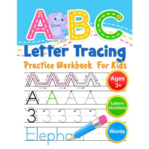ABC Letter Tracing Practice Workbook for Kids: Learning To Write Alphabet, Numbers and Line Tracing. Handwriting Activity Book For Preschoolers, Kindergartens. 3pk of children's educational learning