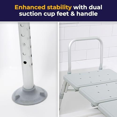 Drive Medical Tub Transfer Bench for Bathtub, Height Adjustable | Adjustable Backrest Offers Flexible, Comfortable Positioning During Bath and Shower Bench Transfers Daily
