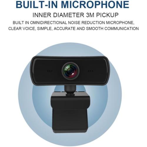 Hilitand 1080P Business Webcam with Microphone, USB 4K Web Computer Camera, for Live Broadcast/Net Class, Computer Accessory for 2000 /XP /7/8(Black)