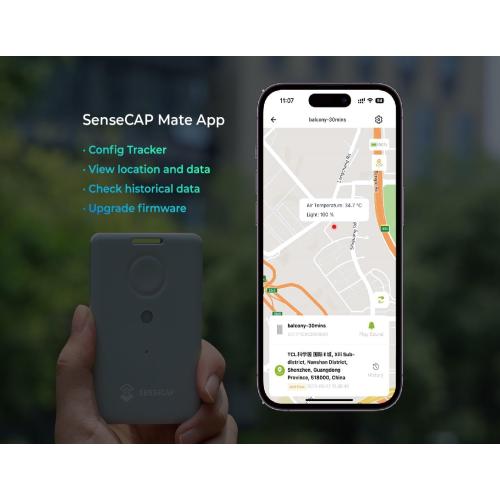 Beige seeed studio T1000-A GPS Tracker with Temp, Light, Motion Sensor, LoRaWAN, Bluetooth and Wi-fi Transmission, Bluetooth, Wi-fi, Panic Button and Buzzer, GNSS, 6.5mm Card Size, IP65 Waterproofing