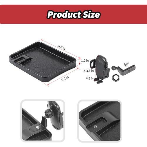 JeCar for JK Phone Holder Mount Center Console Dash Tray Storage Organizer for 2007-2010 Jeep Wrangler JK JKU