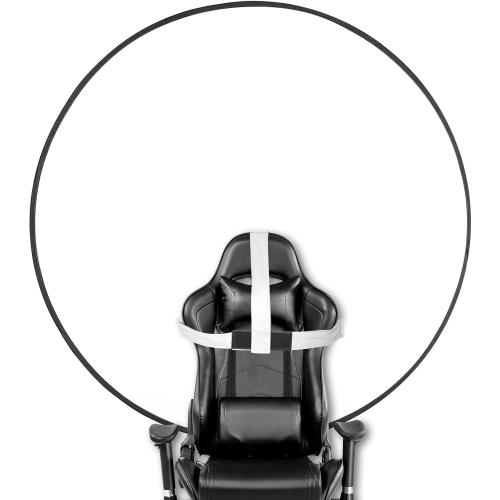 Black White Screen Chair Backdrop, 56inch Collapsible 2-in-1 Black Screen and White Screen Portable Pop Up Background for Video Chats, Webcam, Photography, Photo Zoom, Streaming Games