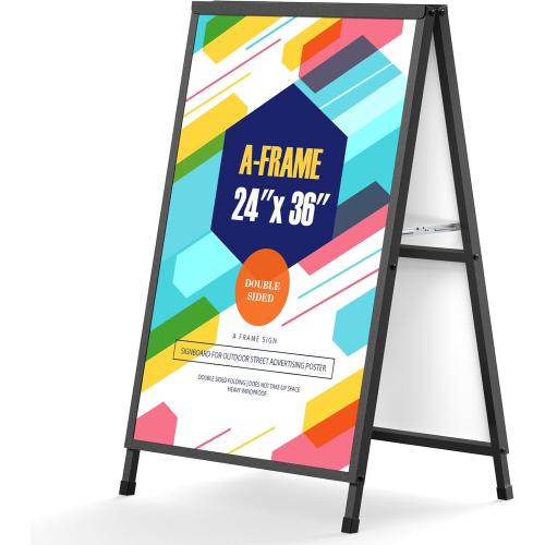 Relx A Frame Signs 24x36 Inch Outdoor, Heavy Duty Sandwich Board Signs, Double-Sided A Frames Sign Holder Business for Outside(Frame only).