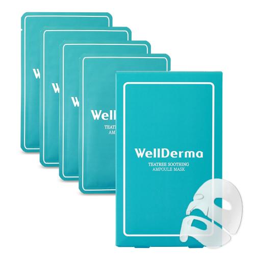 WELLDLERMA Chaisul Tea EXT Soothing Facial Mask (Sheet type), Korean Face Mask, Green Tea Extract for Troulbel Care, Powerful Hydration, Rich Ampoule, Natural Fabric 10ea (2PK)