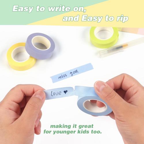 Hutou 8 Rolls Washi Tape Colored Masking Tape 1/2 Inch, Pastel Colors