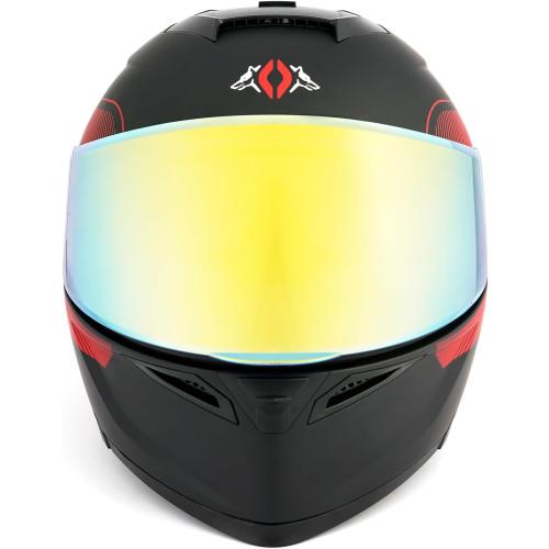 Modular LED DOT Adult Motorcycle Helmet for Street Bike (Red, XL) | 180 Degree Flip Up, Quick Release Visor Sun Shield, 3 Lighting Modes, ABS Shell, Bluetooth Ready