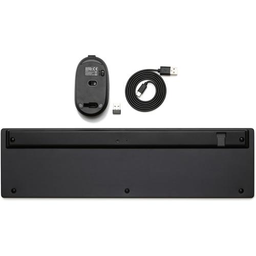 Amazon Basics Ultra Premium Wireless Keyboard and Mouse Combo - Rechargeable, Ultra Slim Design, Quiet, Full Size, Number Pad, Unifying Receiver, Black