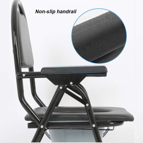 3 in 1 Bedside Commode Medical Handicap Toilet Seat Heavy Duty Bariatric Potty Shower Chair for Disabled Elderly with Padded Cushion Non-Slip Leg Pad