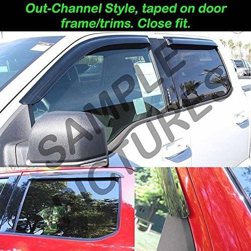 *Shipping from USA* Out-Channel Smoked Window Vent Guard Rain Visors for 2015-2018 Ford F-150 ^Regular Cab Only^