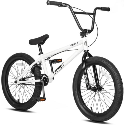 Freestyle BMX Bike, Yaphet Bicycle for Teen Beginner and Adult Riders, Bike with Hi-Ten Steel Frame