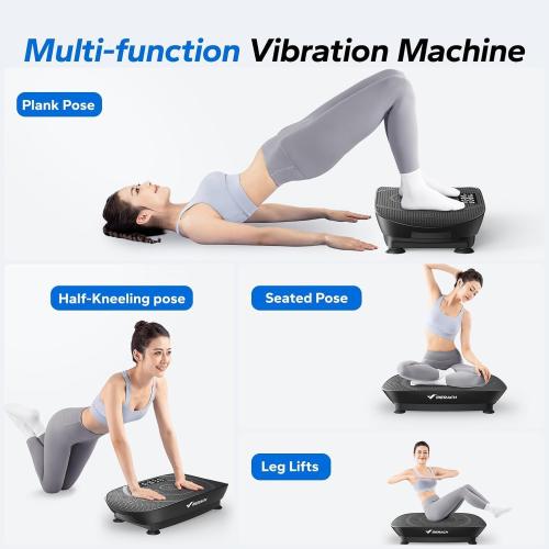 MERACH Vibration Plate Exercise Machine, Whole Body Workout Equipment for Women, Bluetooth and Silicone Pedal, Vibration Plate with Auto Mode, Vibrate Fitness Platform for Home