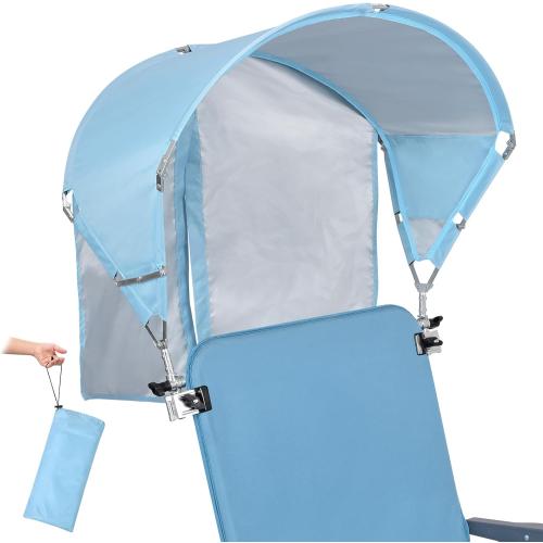 Universal Chair Umbrella, UPF 50  Sun Shade with Adjustable Clamp Clip for Beach, Outdoor, Sports, Lawn, Zero Gravity, Wheelchair, Wagon (Patent Design)