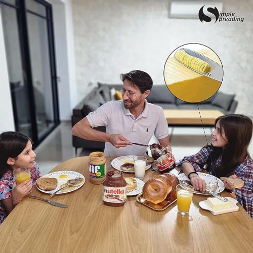 Simple preading Stainless Steel Butter Spreader knife, Butter Knife - 3 in 1 Kitchen Gadgets 2 knifes