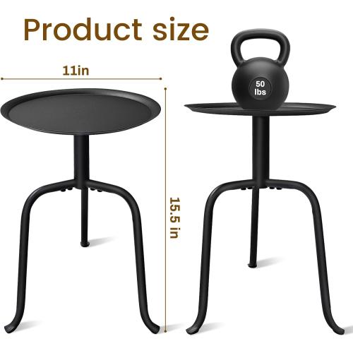 Plant Stand Indoor, Mid Century Single Plant Table, 3-Leg Minimalist Heavy Duty Metal Tall Flower Pot Stand, Modern Round Small Side End Table with Raised Design