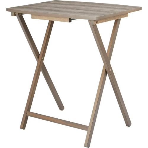 Home furnishings, Modern Indoor Folding XL Extra-Large Tray Table, Grey, 23.5 inches Long x 18 inches Wide x 26 inches high.