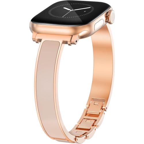 WINGLE Slim Watch Bands for Apple Watch Band Women 38mm 40mm 41mm 42mm 44mm 45mm 46mm Series 11 10 SE 3/2/1 Jewelry Dressy Bracelet Thin Metal Strap Designer Luxury Bangle for iWatch 9/8/7/6/5/4/3/2/1