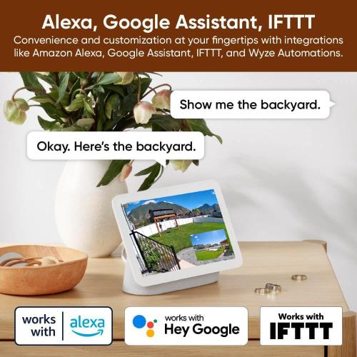 WYZE Duo Cam Pan Indoor/Outdoor IP65 2K 360° Pan/Tilt Smart Home Security Camera with Color Night Vision, Compatible with Alexa & Google Assistant, White