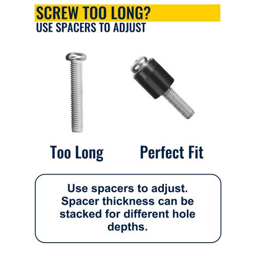 M8 Screws for Samsung TV – Extra Long Bolts Adjustable 13.5mm–45mm, TV Mounting Screws with Washers & Spacers, Fits 41–85″ VESA TVs