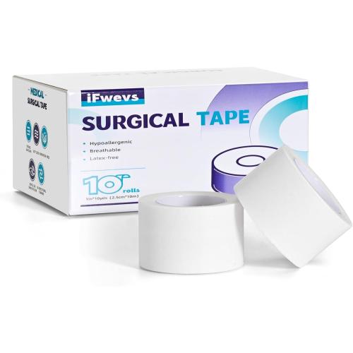 Paper Medical Tape, 10 Rolls 1 x 10 Yards, Latex Free Surgical Tape