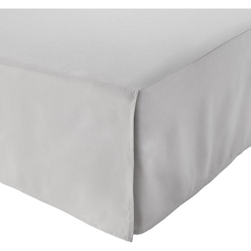 King size Amazon Basics Lightweight Pleated King Size Bed Skirt, Fade Resistant, Machine Washable, King, Light Grey, Solid