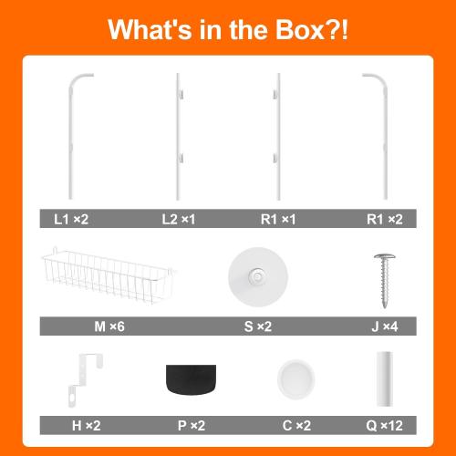 Delamu Large Over the Door Pantry Organizer, 6-Tier Metal Pantry Door Organization and Storage for Easy Install, Hanging Spice Rack Seasoning Shelves for Cabinet & Kitchen, D6.7xW17.5xH53.7 in, White