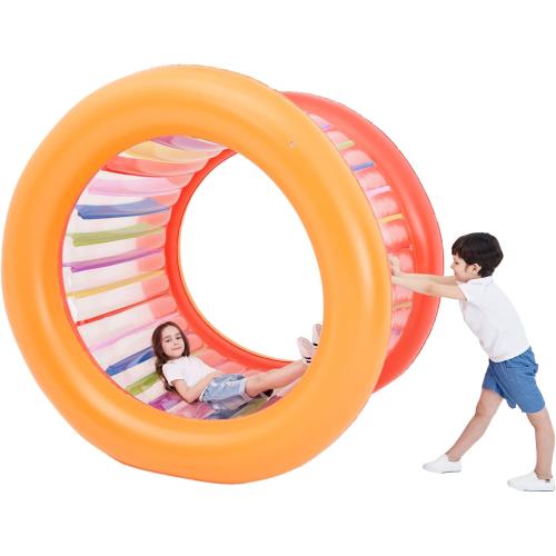 Size 73 Diameter Inflatable Giant Colorful Rolling Wheel for Outdoor Backyard Lawn