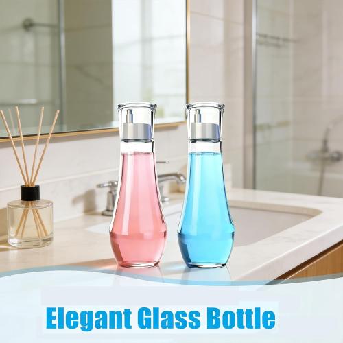 LGURT 9oz Glass Mouthwash Dispenser — Decanter Bottle with Rinse Cup
