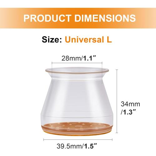 VIUME 24 Pcs Chair Leg Floor Protectors for Hardwood Floors Silicone Covers to Protect Wood Tile Floors Felt Pads Furniture Leg Caps Anti-Scratch Reduce Noise (Fit:1.3-2)
