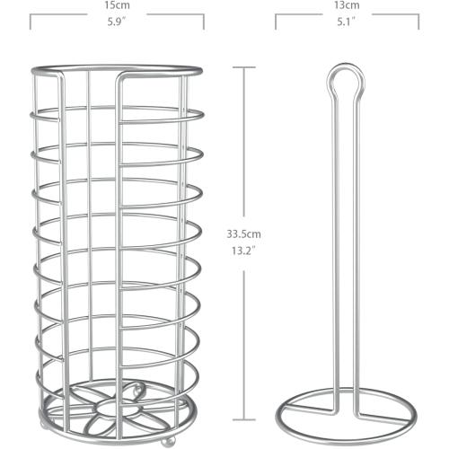 Toilet Paper Holder Stand, Freestanding Bathroom Toilet Paper Organizer, 3 Mega Roll Toilet Paper Holder for Under Sink, Vanity, Cabinet Shelf (Silver)