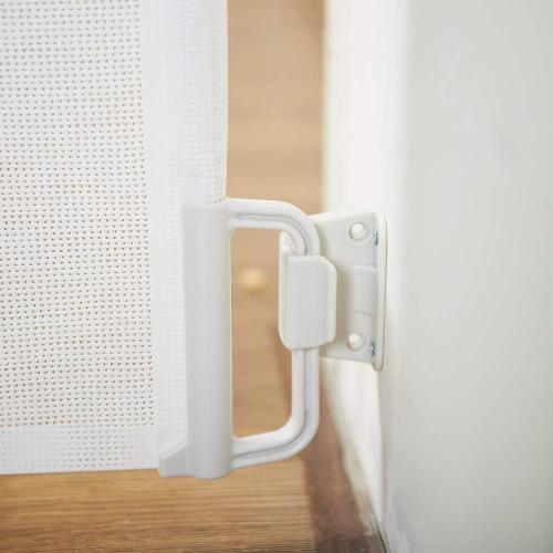 EasyBaby Retractable Baby Gate, 33 Tall, Extends up to 55'' Wide, White/Child Safety Baby Gates, Pet Retractable Gates for Stairs, Doorways, Hallways, Indoor and Outdoor