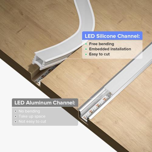 BTF-LIGHTING Silicone LED Channel System 49.2Ft Flexible Milky White Cover DIY Spotless Tube for ≤30mm Width LED Strip,Neon Rope Light Channel Diffuser, for Kitchen Cabinet, Room, Patio(No LED Strip)