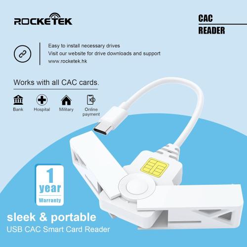 Type C CAC Reader, DOD Military USB C Common Access CAC Card Reader, USB C Smart Card Reader PIV CAC Reader Credit Card Reader Compatible with Windows, Mac OS(Mini Fold and Portable Type C)