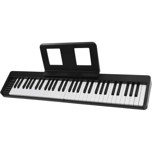 61 Key Size Foldable Electronic Piano for Beginners, Rechargeable Battery, Clear Quality Sound, Portable with Music Stand and Pedal (ABS 2)