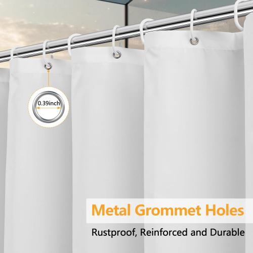 72 x 60 inch Short Fabric Shower Curtain Liner with 3 Large Magnets, Waterproof Cloth Shower Liner Shorter, Neutral White 60'' Bathtub Curtain Lightweight Machine Washable