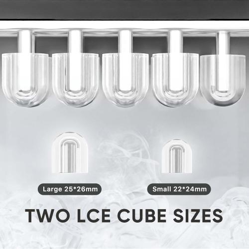 DUMOS Countertop Ice Maker with Handle, 26lbs/24H Portable Ice Machine, 9 Bullet Ice Cubes Ready in 6 Mins, Self-Cleaning, Quiet Compact Ice Maker for Home, Kitchen, RV, Camping, Black