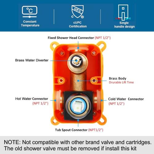 POP SANITARYWARE Black Shower Tub Faucet Set Bathroom Rain Shower System with Tub Spout Wall Mounted Rainfall 10 Inch Shower Head and Handle Set Shower Valve and Trim Kit