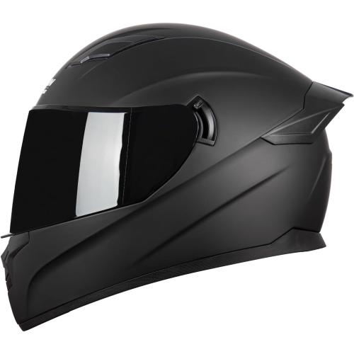 F 700 Black Full Fce Motorcycle Helmet, DOT Approved, for Men and Womens Motorbike Helmets