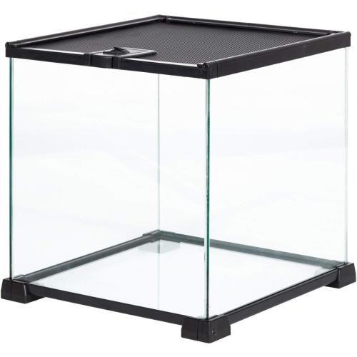 REPTIZOO Small Glass Tank 8 Gallon, Top Opening Terrarium 12 x 12 x 12 Leopard Gecko Tarantula Young Lizard Hermit Crab Frog Insects Breeding Tank