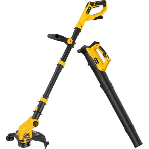 Cordless Weed Trimmer and Leaf Blower Combo Compatible with Dewalt 20V Max Battery(Battery Not Included), 12 Inch Weed Eater/String Trimmer with Auto-Feed, Lightweight Leaf Blower Cordless