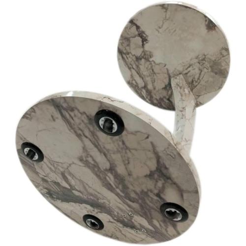 C Shaped End Table for Couch Small Places, Faux Marble White Space Saver Round Side Table for Sofa and Bedside with Wheels, Coffee and Snack Time Tray for Living Room (White Marble)