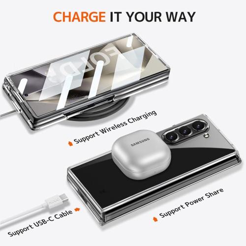 for Galaxy Z Fold 7 Case Compatible with MagSafe, Bulit-in Tempered Glass Screen Protector
